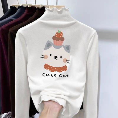 女童半高领德绒打底衫秋冬季童装大童双面绒内搭保暖儿童长袖上衣