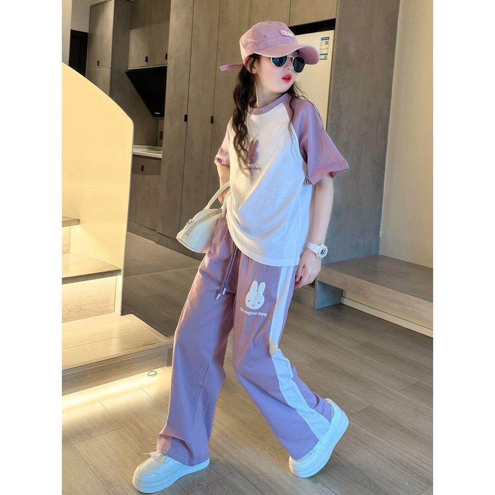女童夏季套装2026新款女孩大童洋气夏装时髦童装儿童夏款运动套装