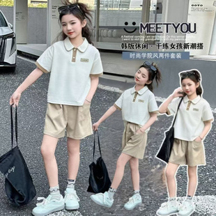 运动装 中大童儿童POLO衫 tT恤短裤 两件套 夏装 夏季 女童套装 2025新款