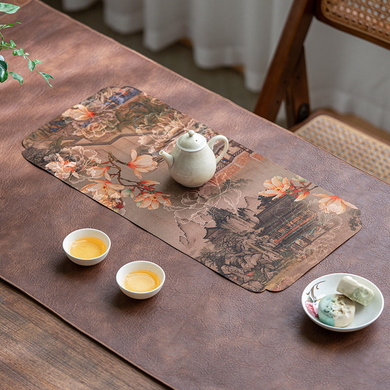 新中式茶席禅意双面干泡垫茶台长条桌布隔热防滑中国风桌旗,居家布艺,茶席,淘宝优惠券,粉丝福利购,淘宝优惠卷