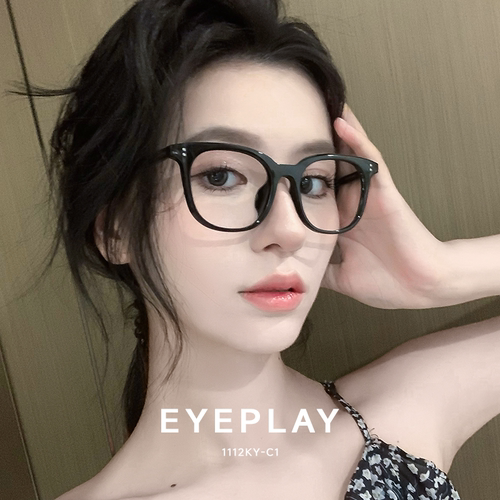 黑框镜架目戏韩版可佩度数女