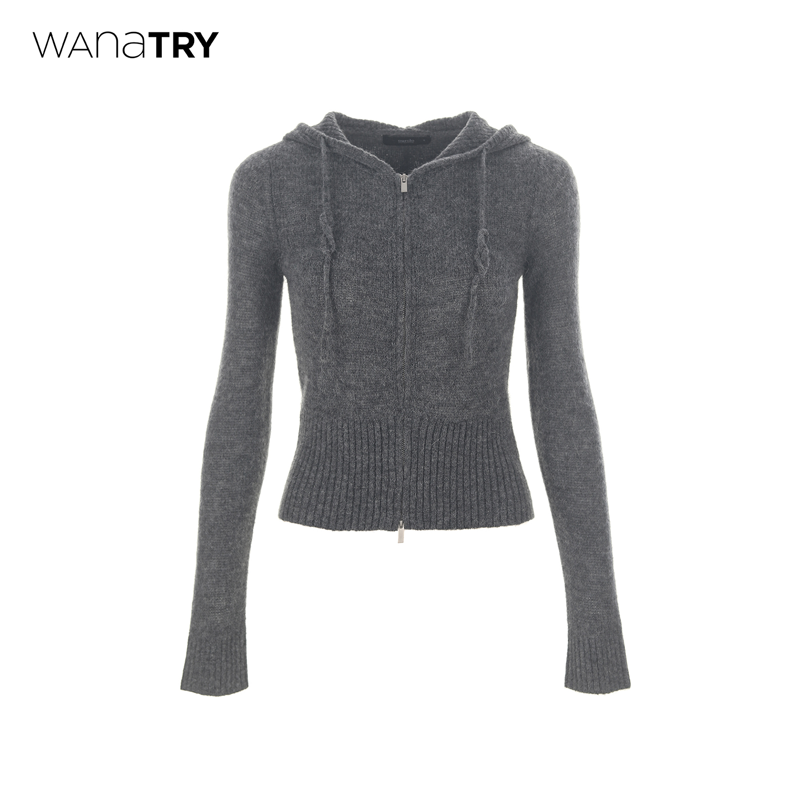 wanatry羊驼毛连帽保暖针织开衫