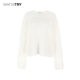 2025新款 wana try设计感慵懒风镂空钩花针织衫 奶白色韩系简约上衣