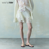 try不对称流浪感蕾丝中裙春夏新品 wana 韩系半身裙女 明星同款