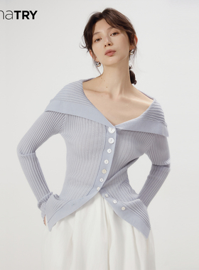 【明星同款】wana try羊毛韩系简约针织上衣休闲时髦舒适针织衫女
