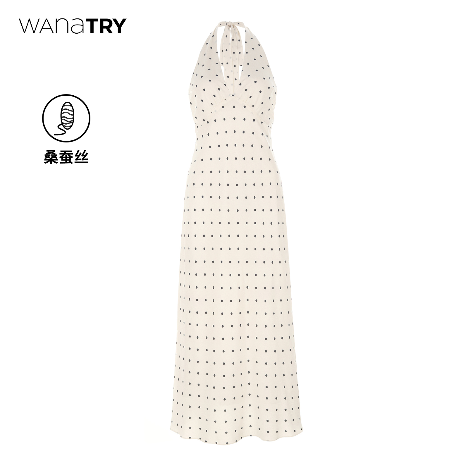 wanatry100%桑蚕丝赫本风连衣裙