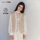 波西米亚风刺绣贝壳马甲 明星同款 wana try休闲马甲2025新品