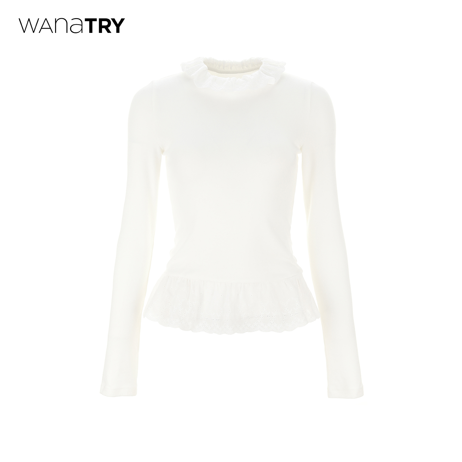 wanatry蕾丝花边装饰内搭打底衫