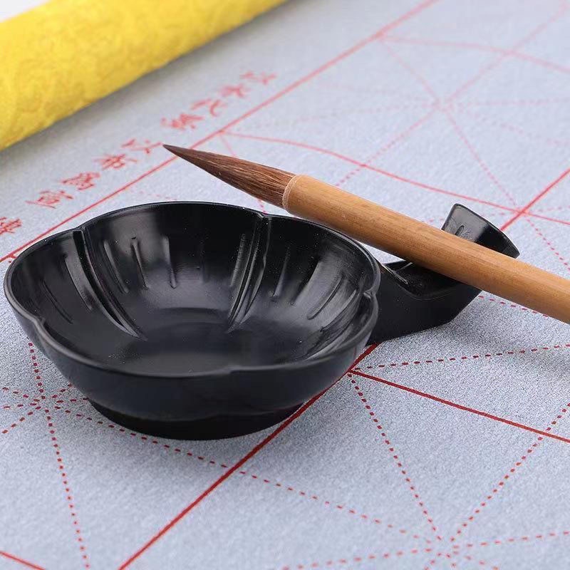 梅花墨碟多功能塑料防摔国画书法墨蝶学生初学者专用笔搁文房容器