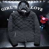 菱形格子保暖棉服冬新款男士高端品质连帽棉衣D316-88907-P180，男装棉衣，电商D316