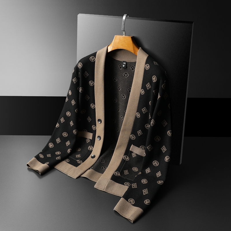 2025新款男士针织开衫外套韩版修身翻领毛衣针织开衫8806-P145，商品下架区商品下架区，电商D316