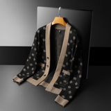 2025新款男士针织开衫外套韩版修身翻领毛衣针织开衫8806-P145，商品下架区，电商D316