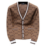 2024秋冬网红同款男士v领韩版外套精神开衫针织衫6510-P145，商品下架区，电商D316