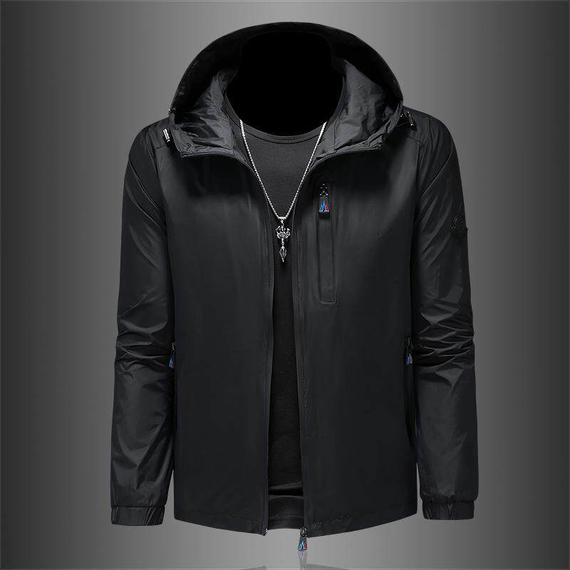 2025春季连帽外套男新款机车骑士百搭纯色拉链上衣潮JK115-P145，商品下架区商品下架区，电商D316