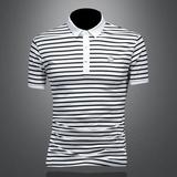 2025夏季新款男士短袖t恤潮牌条纹POLO衫853-P75，商品下架区，电商D316