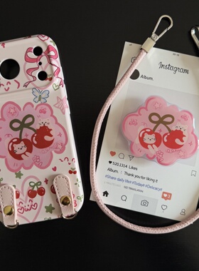 樱桃小猫适用苹果17promax菲林手机壳iPhone16全包软壳华为P80小米VIVOX300荣耀一加OPPO韩版ins风保护套可爱