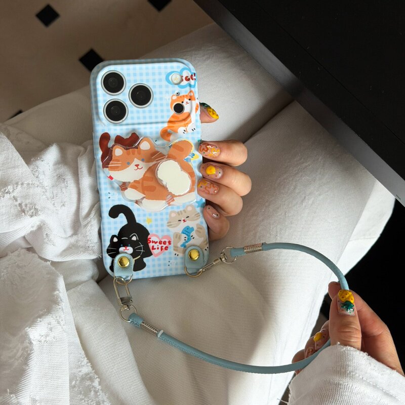 顽皮小猫适用苹果17promax菲林手机壳iPhone16全包软壳华为P90简约防护小米VIVO可爱个性荣耀一加OPPO三星