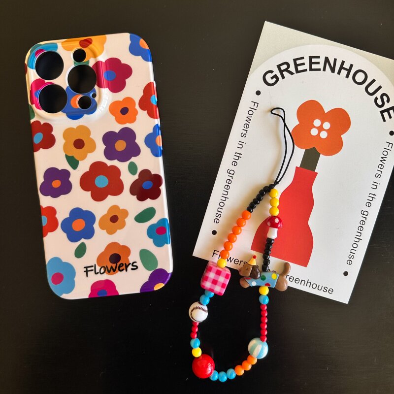 夏日彩色花朵适用苹果17promax菲林手机壳iPhone16全包软壳华为P80小米VIVOX300荣耀一加OPPO韩版ins风保护套