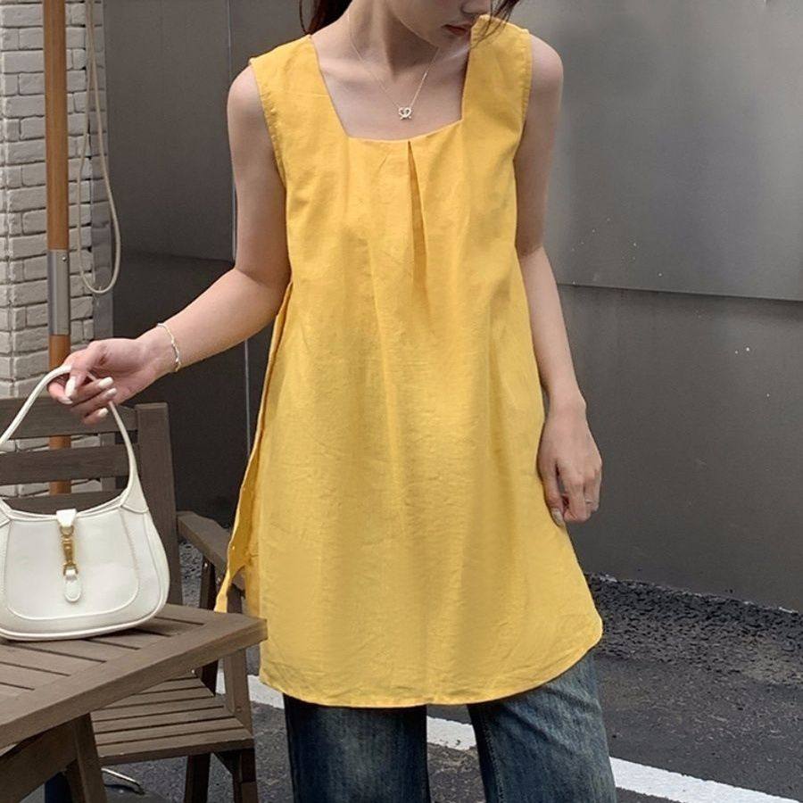 韩系背心裙子无袖宽松直筒裙20连衣裙
