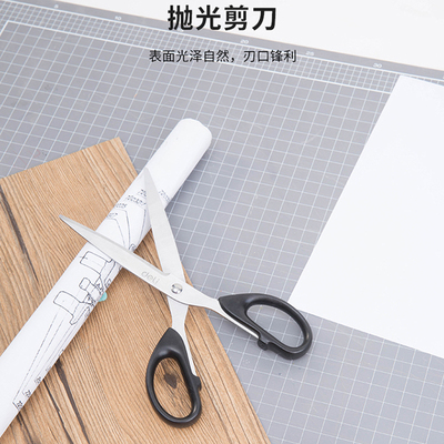 得力剪刀6010不锈钢大号长款尖头塑料家用商务用手工剪纸刀办公用