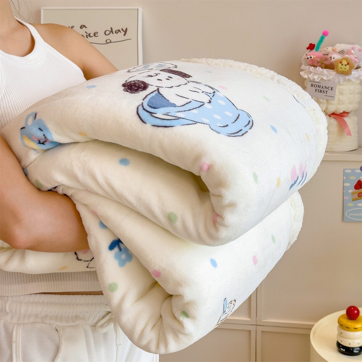 牛奶绒毛毯毛巾被小毯子午睡办公室沙发盖毯空调披肩单人四季通用