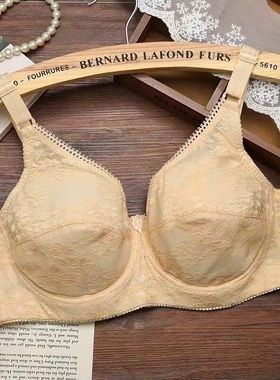 红豆6972夏季薄款文胸女大码全罩杯D杯胸罩大胸显小性感蕾丝内衣