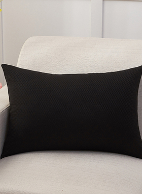 沙发靠枕长方形客厅大腰枕腰垫靠垫简约横抱枕办公室超大轻奢黑色