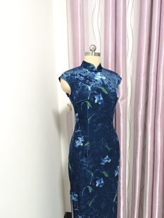 【兰花丝绒】改良旗袍新中式连衣裙日常可穿小个子礼服复古民国