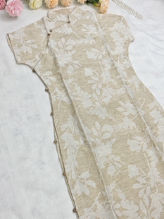 【素白】落萦古法全开襟平裁无省旗袍小个子日常可穿连衣裙新中式