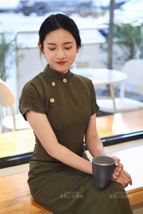 【暮沉】落萦改良旗袍新中式国风连衣裙日常可穿复古民国小个子可