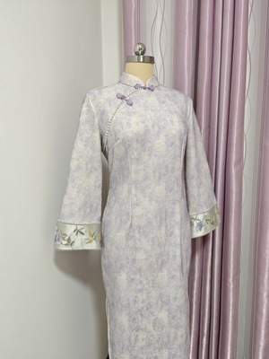 改良倒大袖旗袍加绒连衣裙新中式