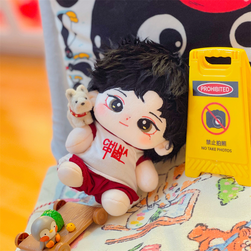 新款毛绒长发刘宇宁棉花娃娃骨架