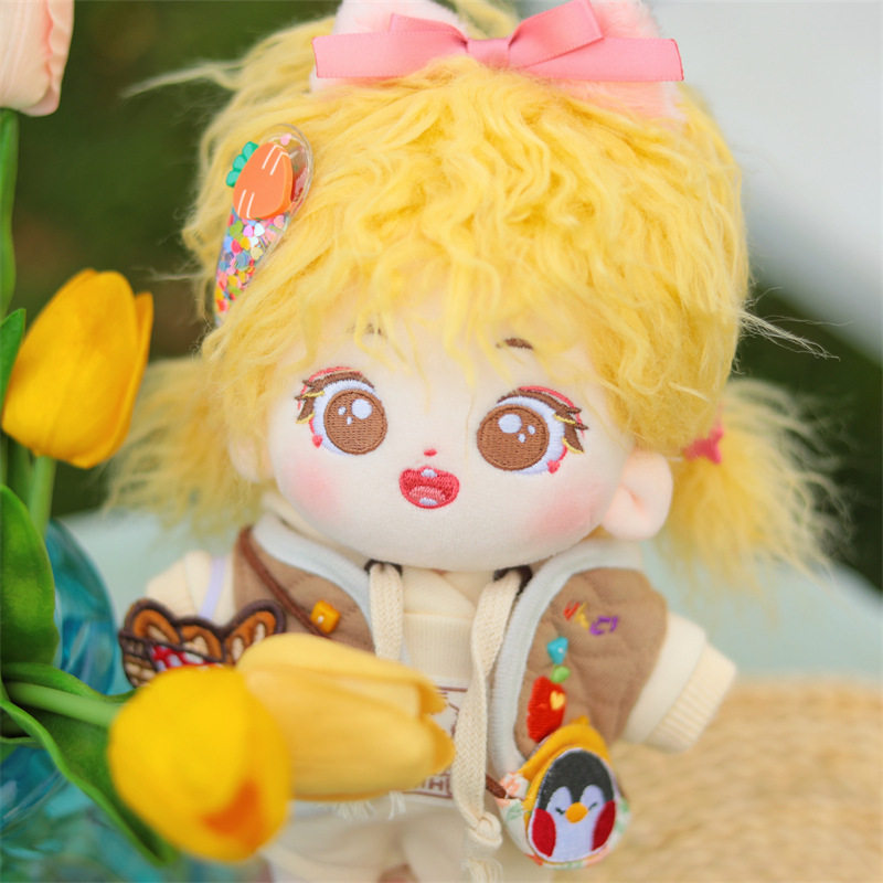 20cm鹿晗炸毛棉花娃娃明星公仔毛