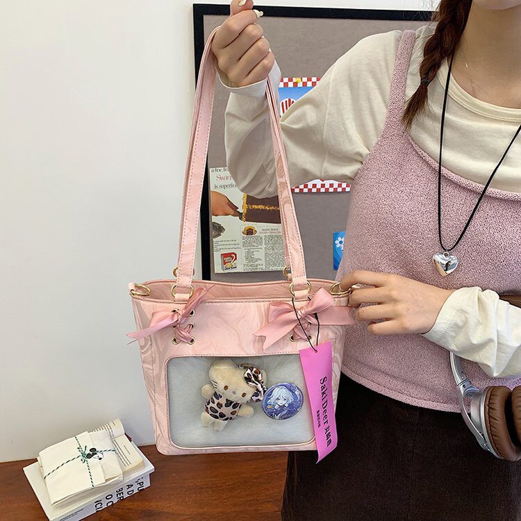 日系ins甜美蝴蝶结透明吧唧谷子