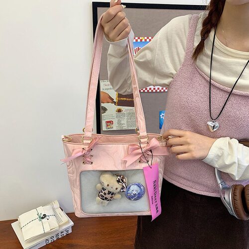 日系ins甜美蝴蝶结透明吧唧谷子