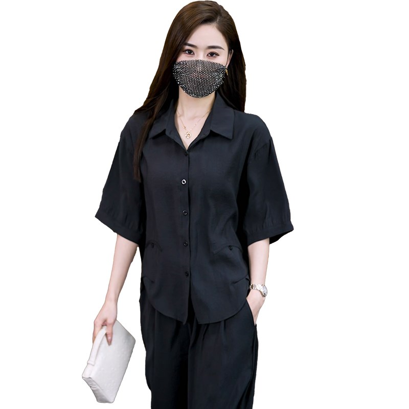 大码女装2024夏季新款洋气时尚休闲套装胖MM宽松显瘦哈伦裤两件套