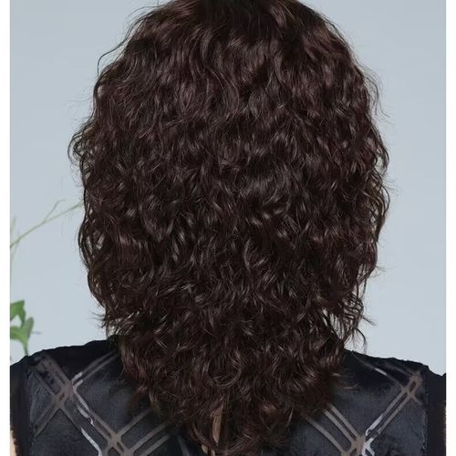 小函假发高端羊毛卷发型女士假发发套时尚妈妈假发中老年透气假发