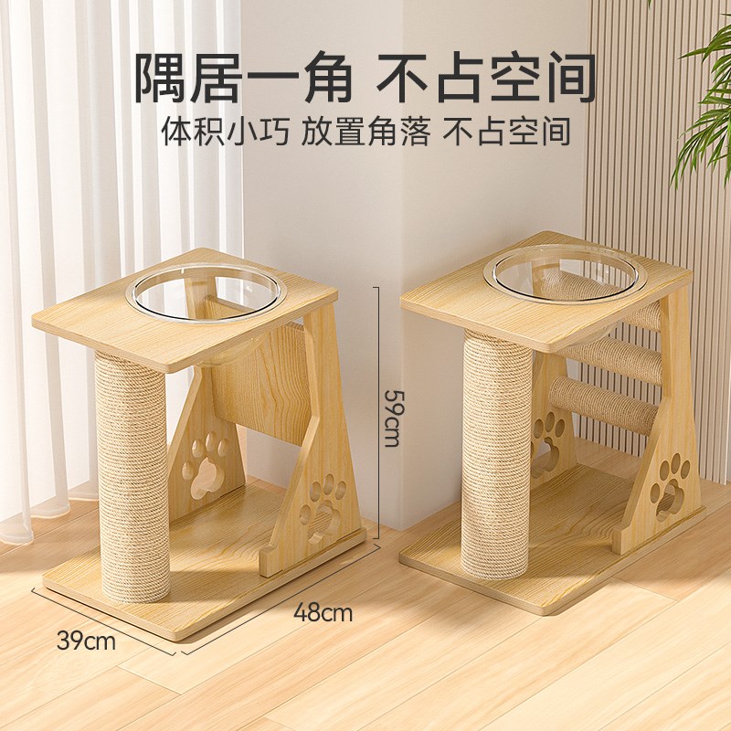 剑麻猫抓板猫窝一体耐磨不掉屑太空舱小型猫爬架家用立式猫抓柱