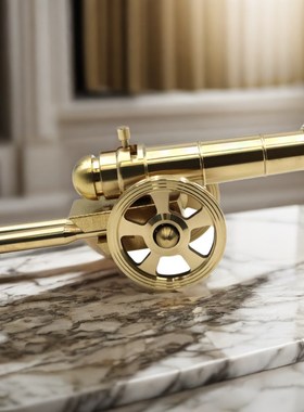 意大利黄铜大炮玩具模型发射放鞭神器可放炮金属模型饰品驱邪摆件