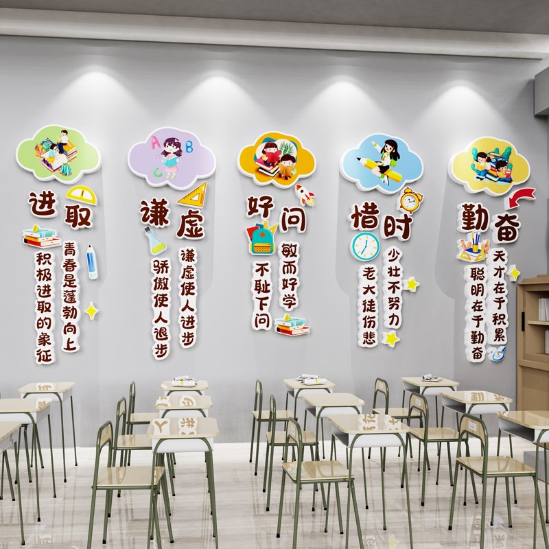 教室布置装饰贴纸开学黑板报神器班级文化墙中小学生励志标语墙贴