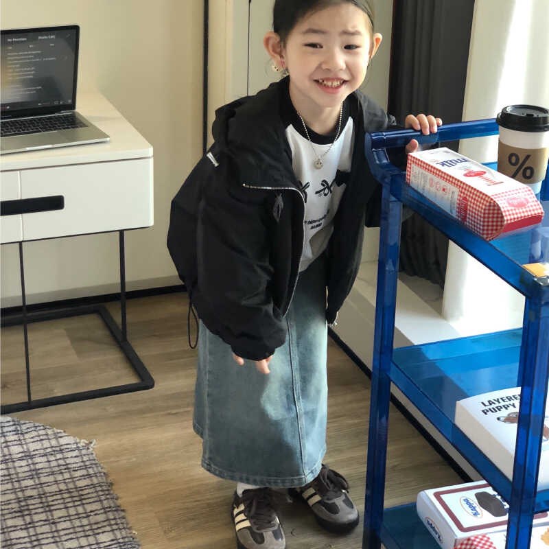 美妞之城女童牛仔半身裙洋气小女孩裙子亲子装 2024秋季新款童装