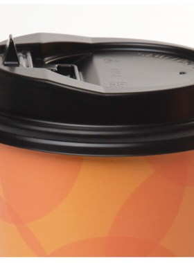 12/16oz 9.0cm白色黑色开关扣盖 平口盖 一次性纸杯咖啡杯盖100个