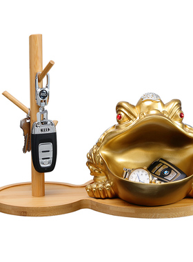 金蟾招财摆件鞋柜装饰品创意进门玄关收纳放钥匙门口金蟾蜍装钥匙