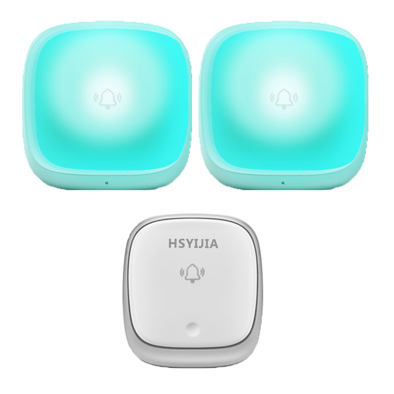 一拖二无线老人门铃家用强闪光大音乐远距离楼上下遥控呼叫提醒器