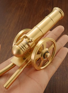 黄铜大炮可放炮加厚意大利模型玩具迷你小钢鞭炮火炮神器金属摆件