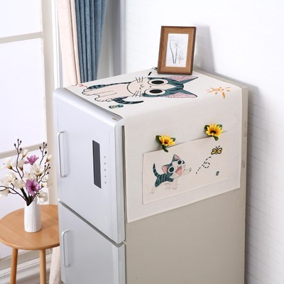 新款单开大双对开冰箱防尘罩盖帘布加厚防水洗衣机微波炉收纳口袋