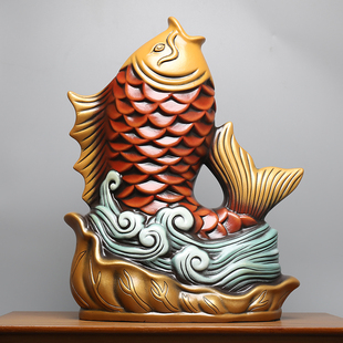 新中式丽江纪念品鱼摆件电视柜玄关进门入口装饰品乔迁礼物工艺品