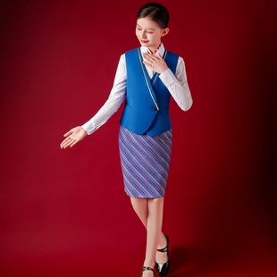 南航儿童空姐制服飞行空乘制服少儿模特走秀服装六一团体演出服装