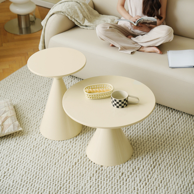 北欧奶油风茶几组合小户型客厅简约沙发边几大小组合家用小圆桌