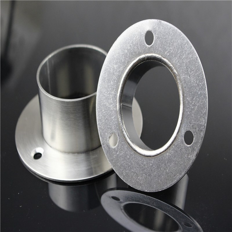 大号不锈钢法兰座38圆管外径51挂衣杆座底座侧装固定钢管固定配件